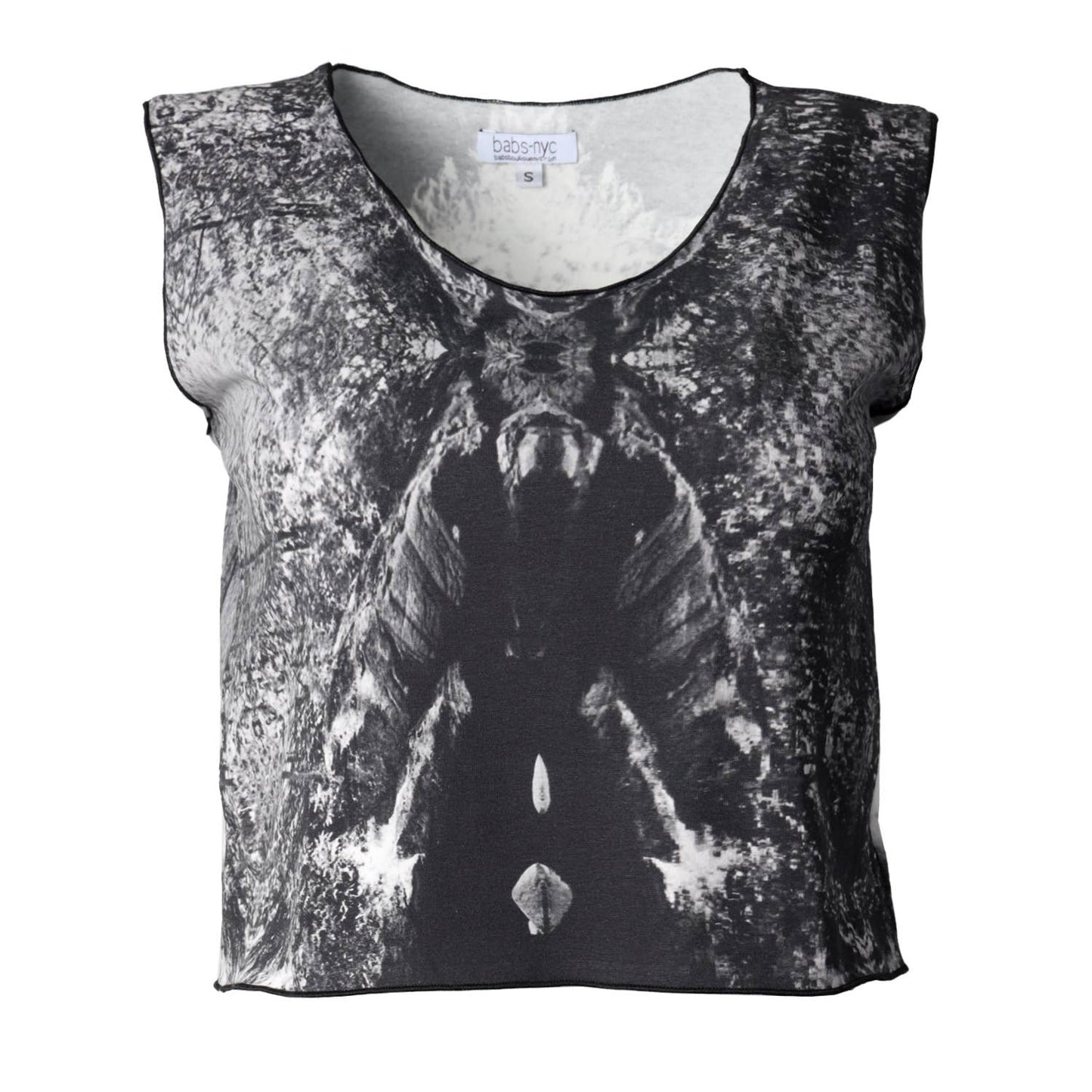 Babs Sleeveless Stretchy Crop Top - Nature Print: M