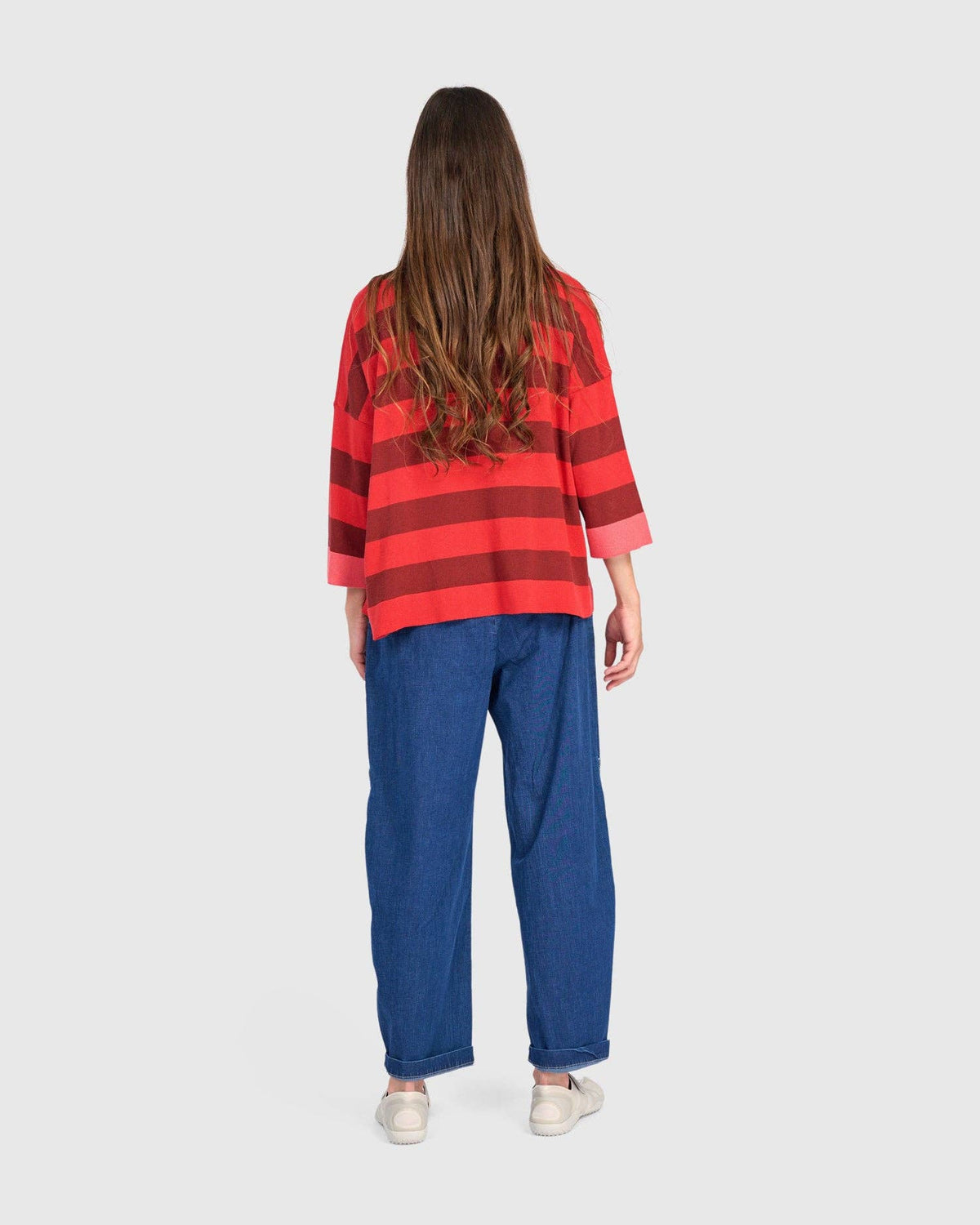 Skipper Stripe Sweater, Red: Red / ONE SIZE