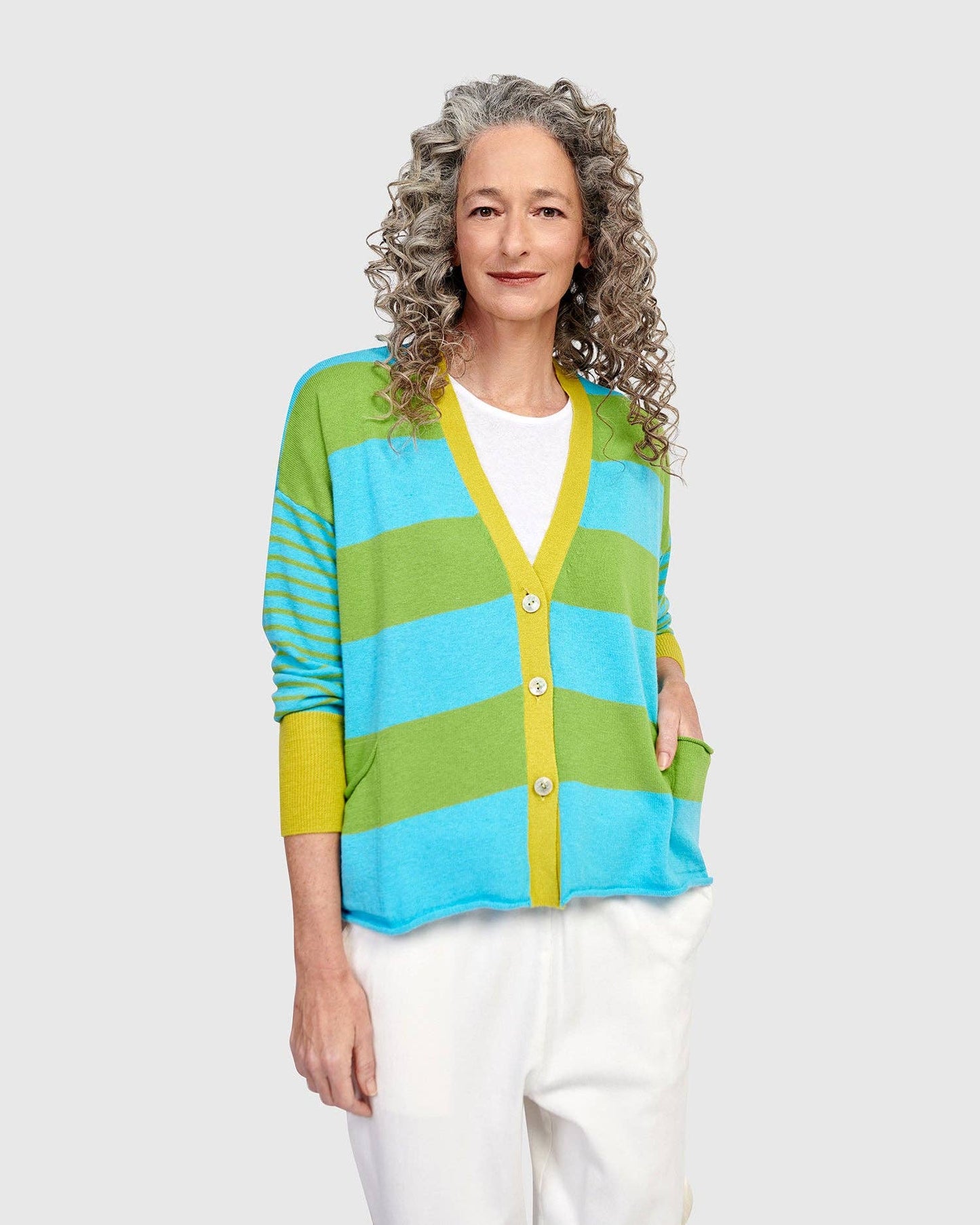 Gumdrop Cardigan, Stripes: Stripes / S/M (6-8)