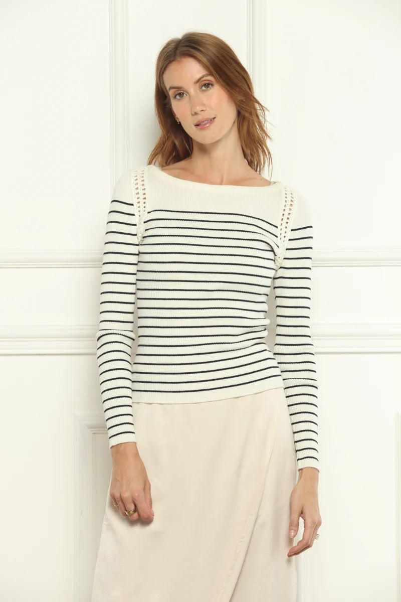 Striped Lace Sweater 62203 - Zero Degree Celsius