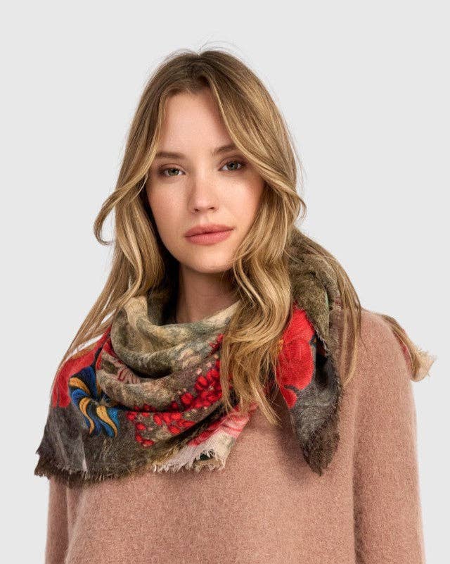 Deckle Scarf, Beige Bloom: Bloom / ONE SIZE