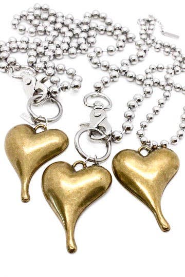 Simple Brass Pendant Convertible Silver Chain Necklace: Single 8mm