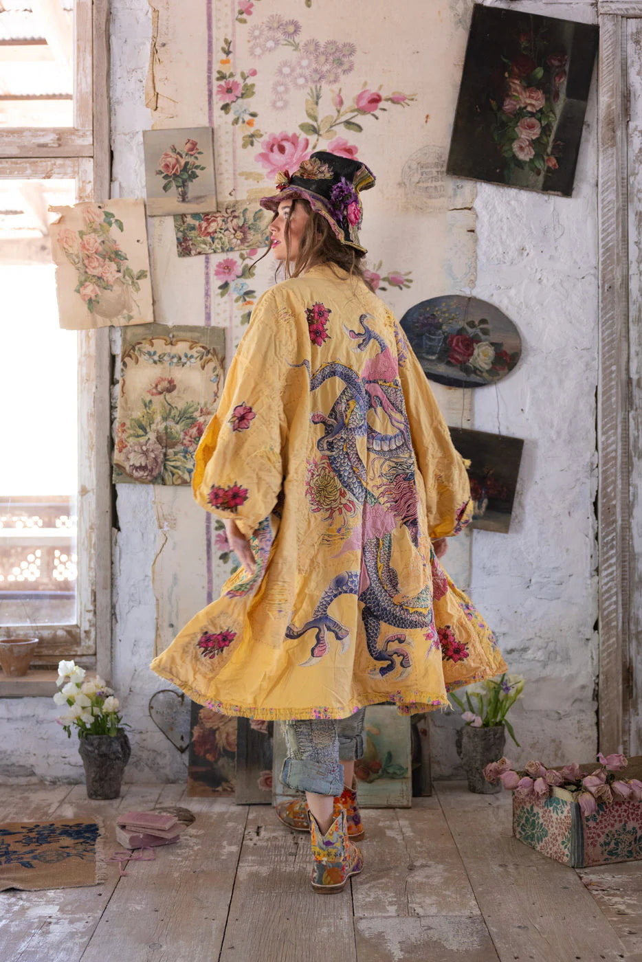 Dragon Romani Kimono 1163 - Magnolia Pearl