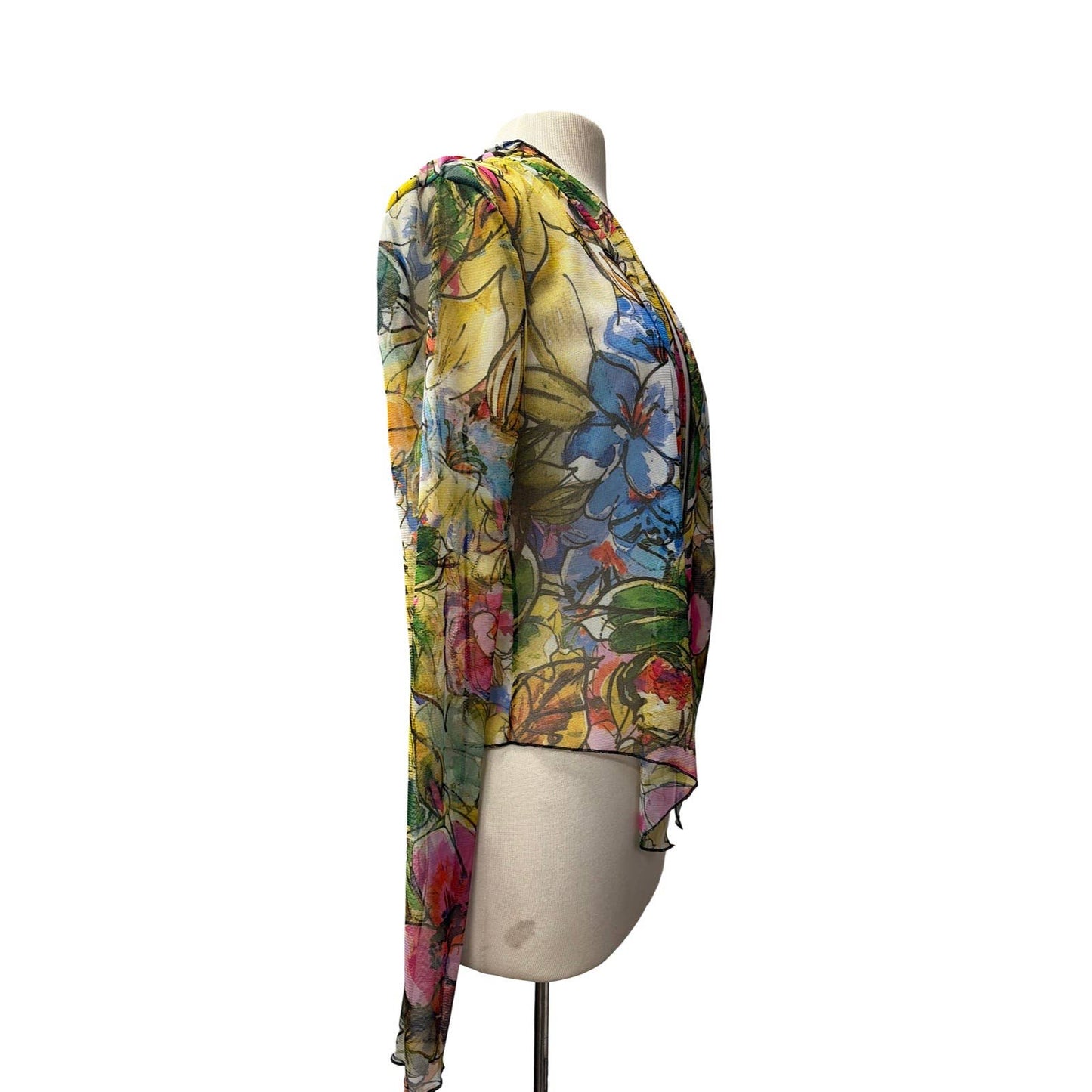 JADE Sheer Long Sleeve Print Bolero Cover-up : S
