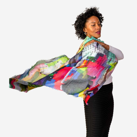 Women's Silk Modal Scarf - The Wave