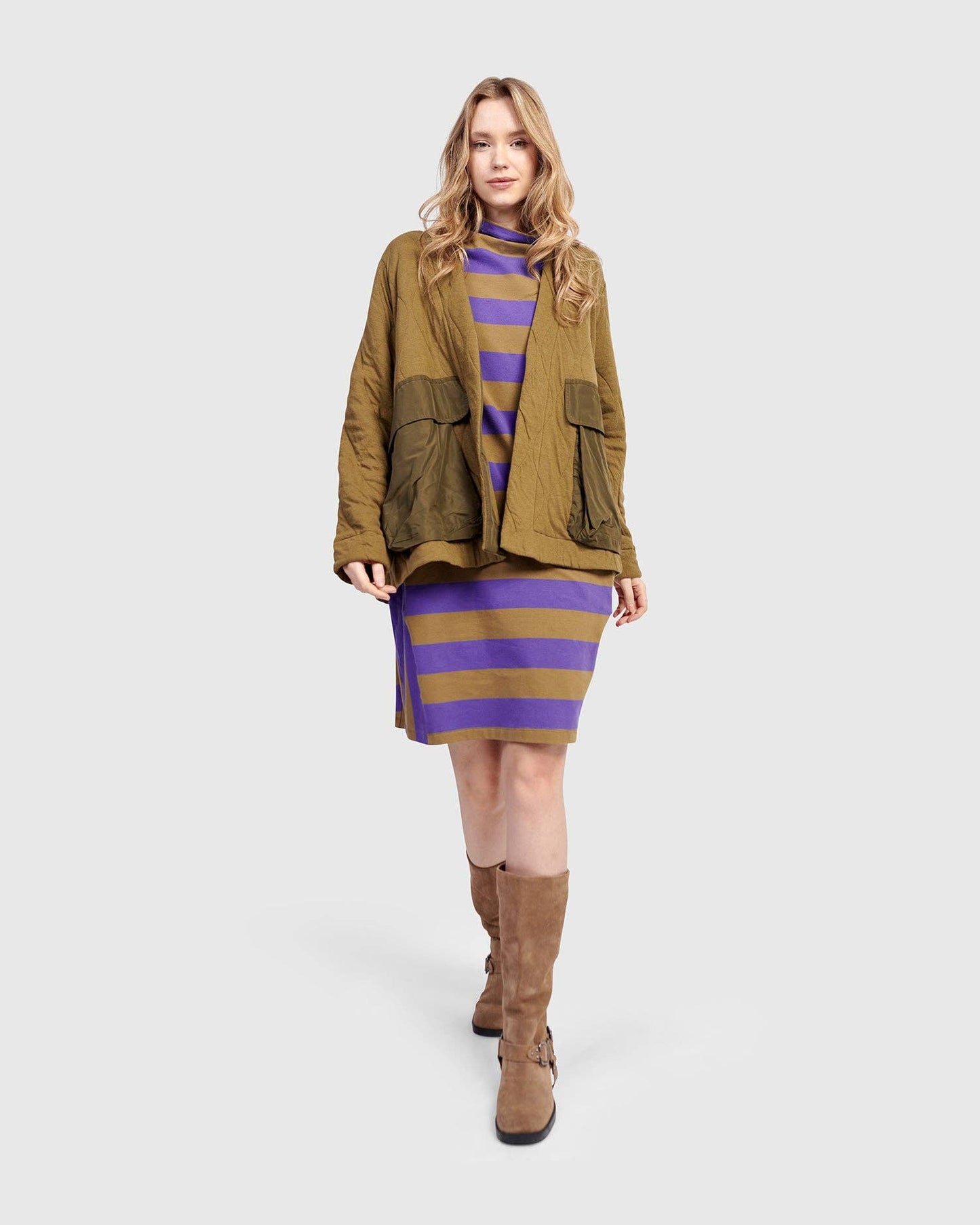 Urban Parcel Quilted Jacket, Khaki: Khaki / S (US 8-12)