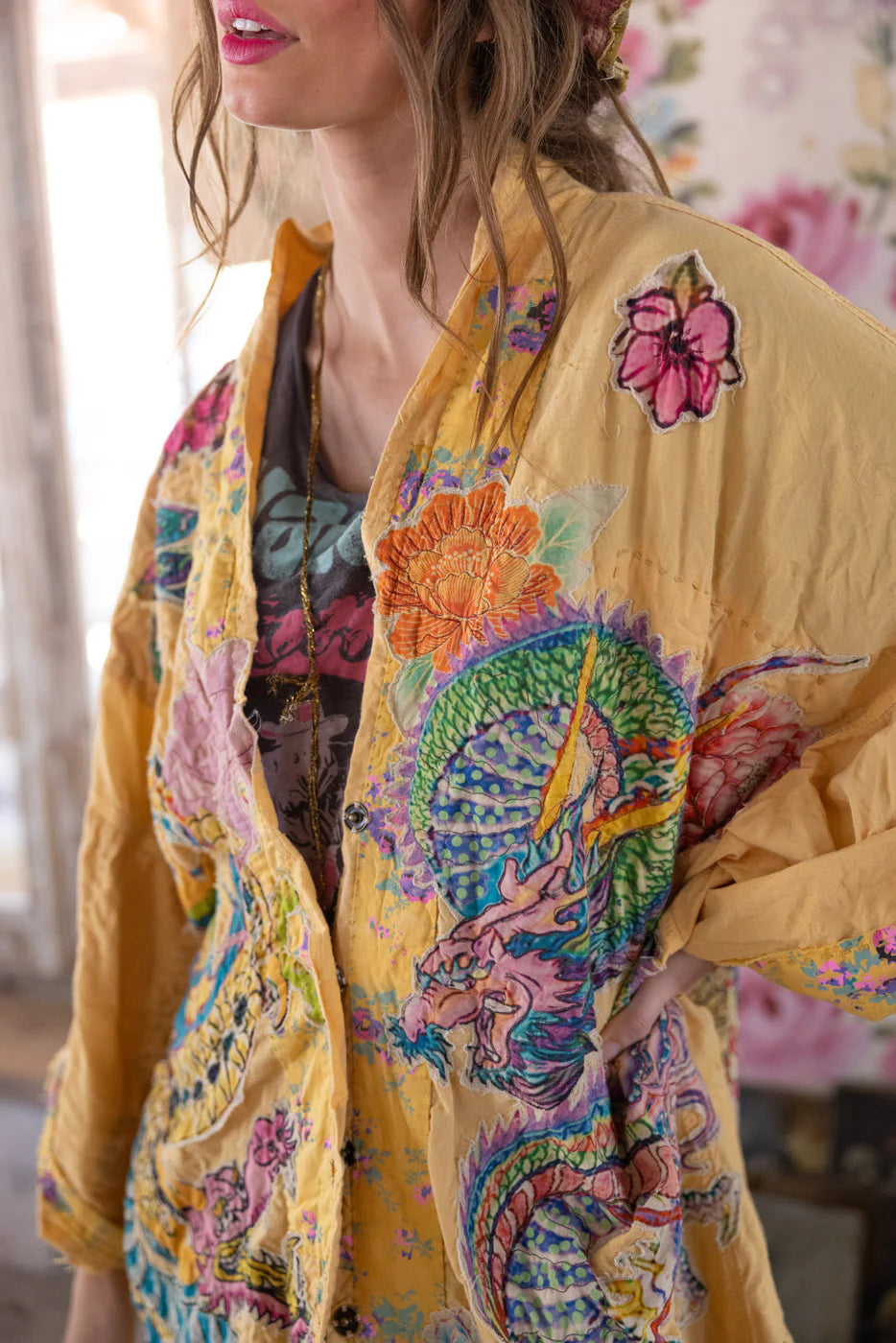 Dragon Romani Kimono 1163 - Magnolia Pearl