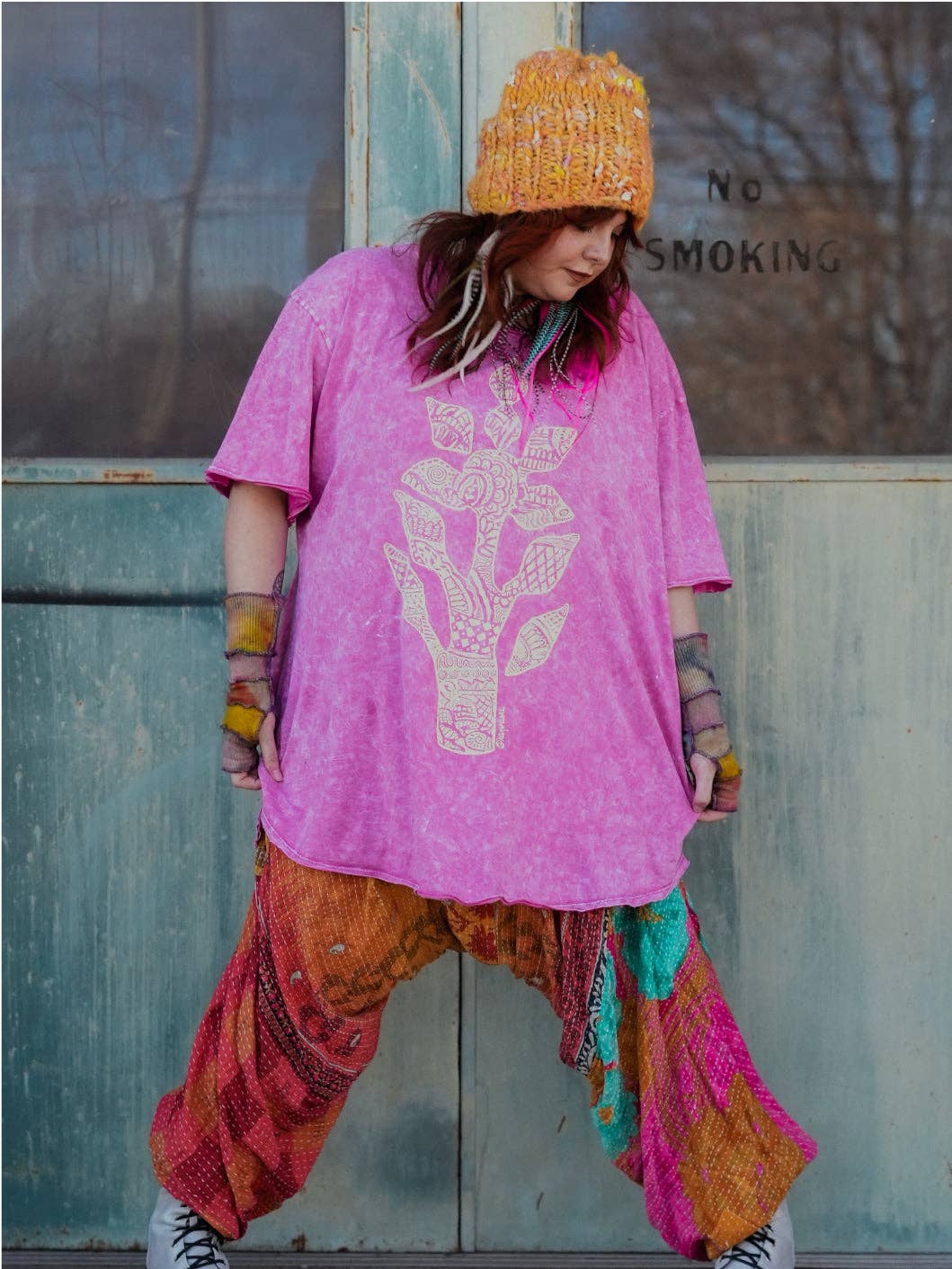 Kantha Bae Dream Tee - Pink - Boho Tee Logo Graphic