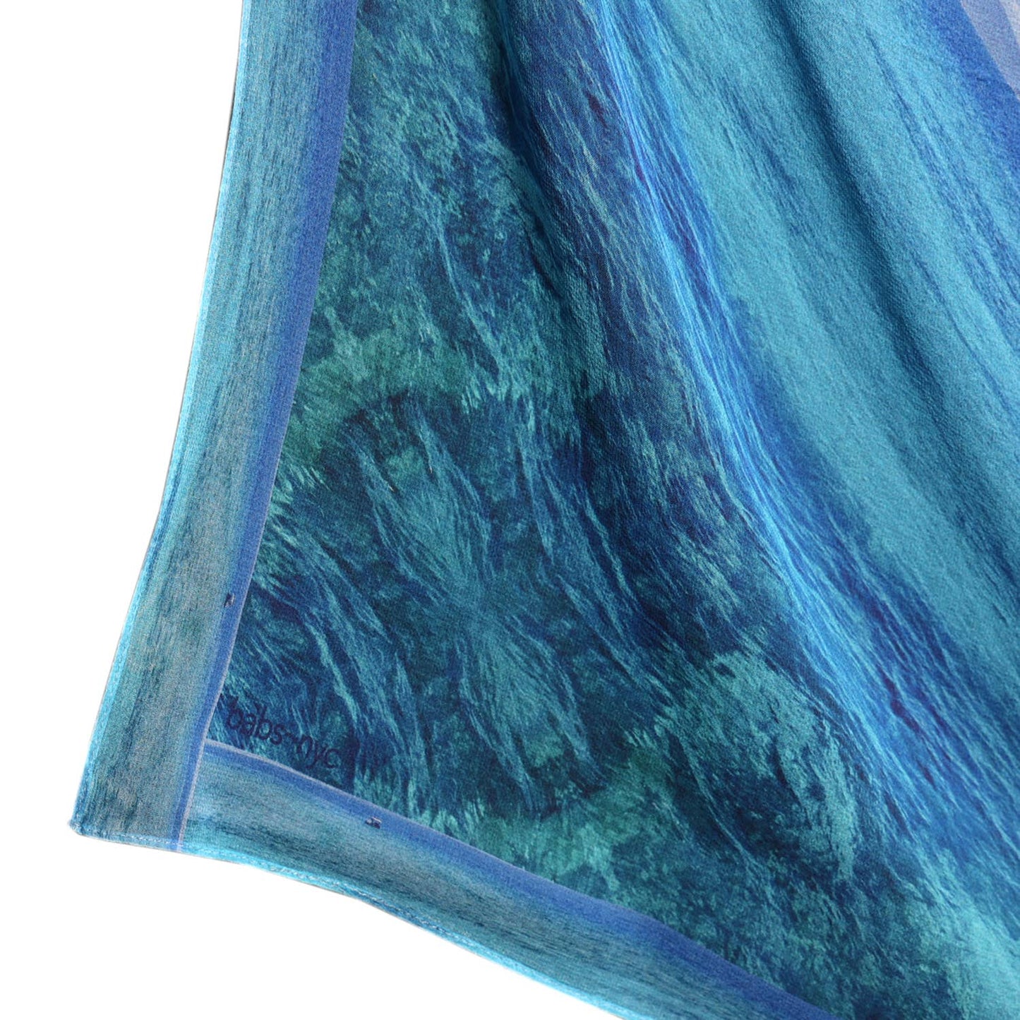 Silk 26 Inch Square Scarf - Ocean And Sky - Blues and Teal