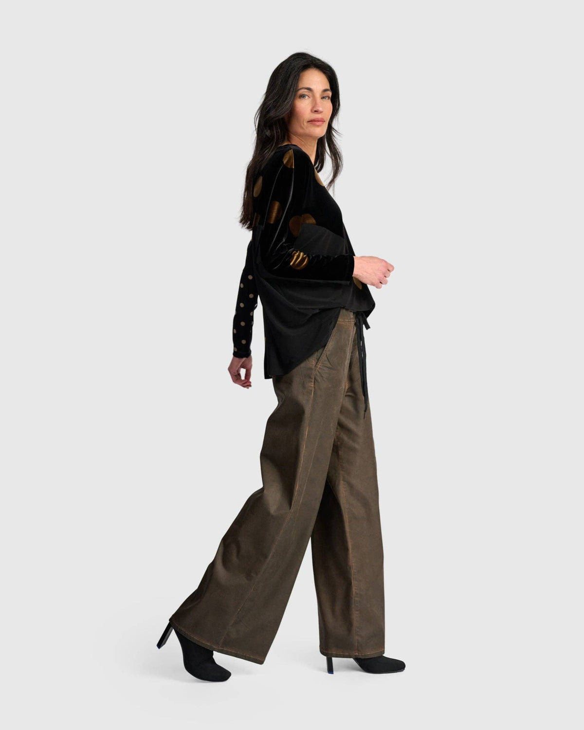 Everyday Velvet Curve Top, Black/Gold Dot: Eclipse / L (US 14-16)