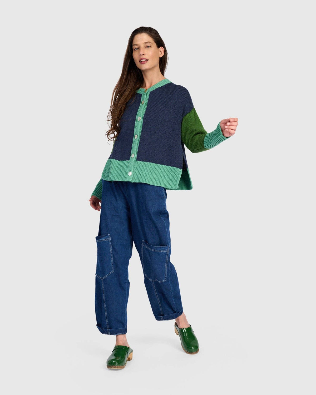 Marmalade Cardigan, Blue/Green: Midnight / ONE SIZE