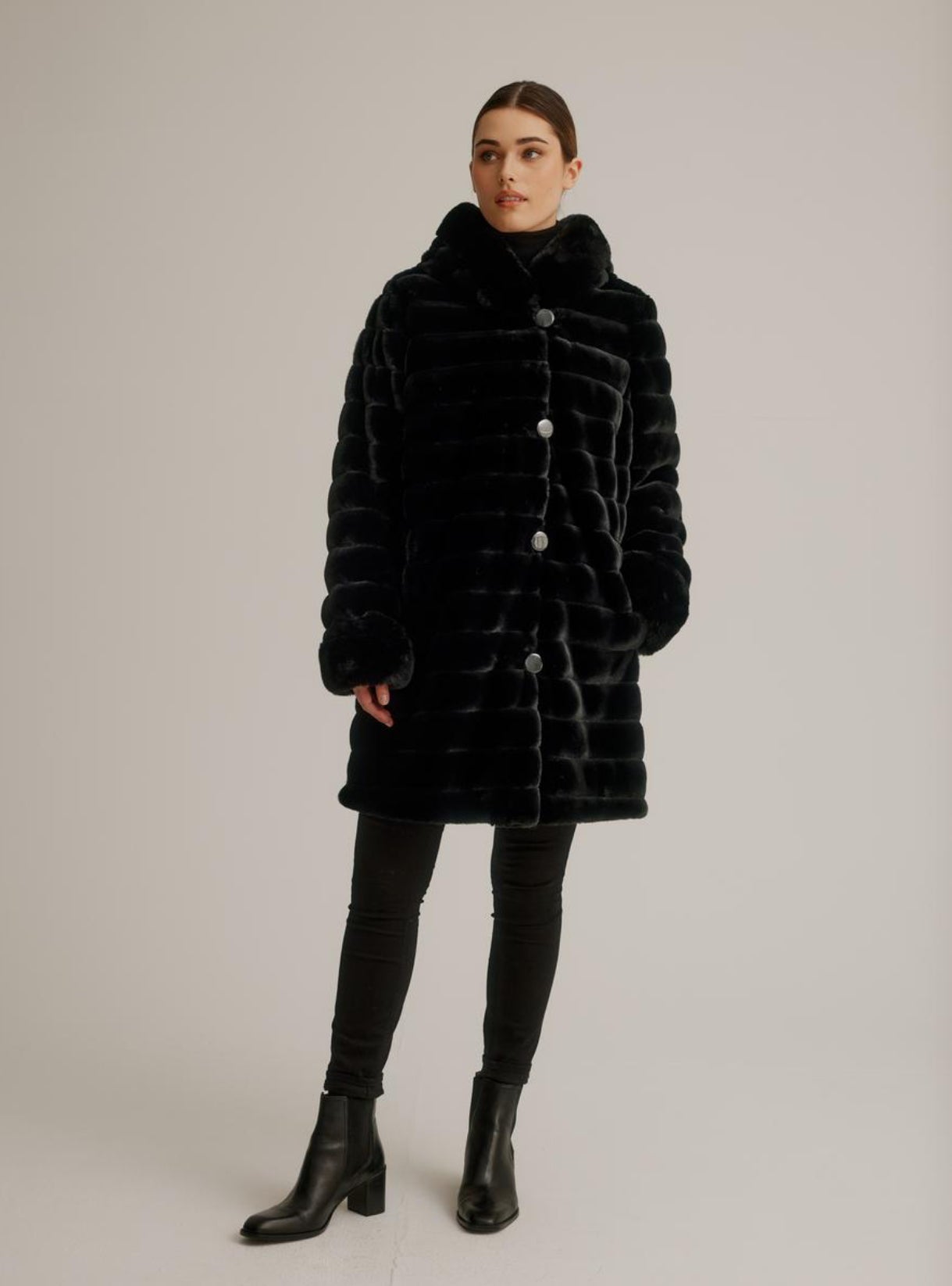 Reversible Faux Fur Lola Coat K4129RK-335 - Nikki Jones