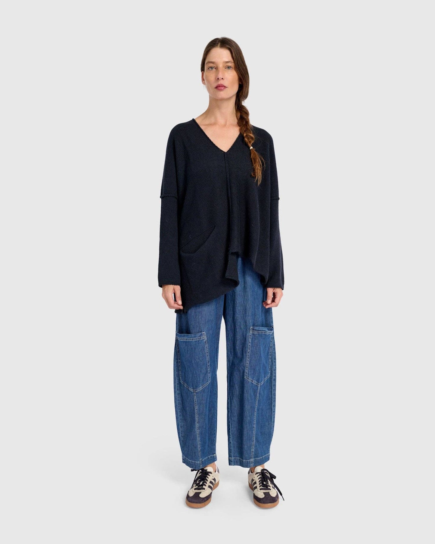 Bliss Slouchy Sweater, Navy: NAVY / ONE SIZE