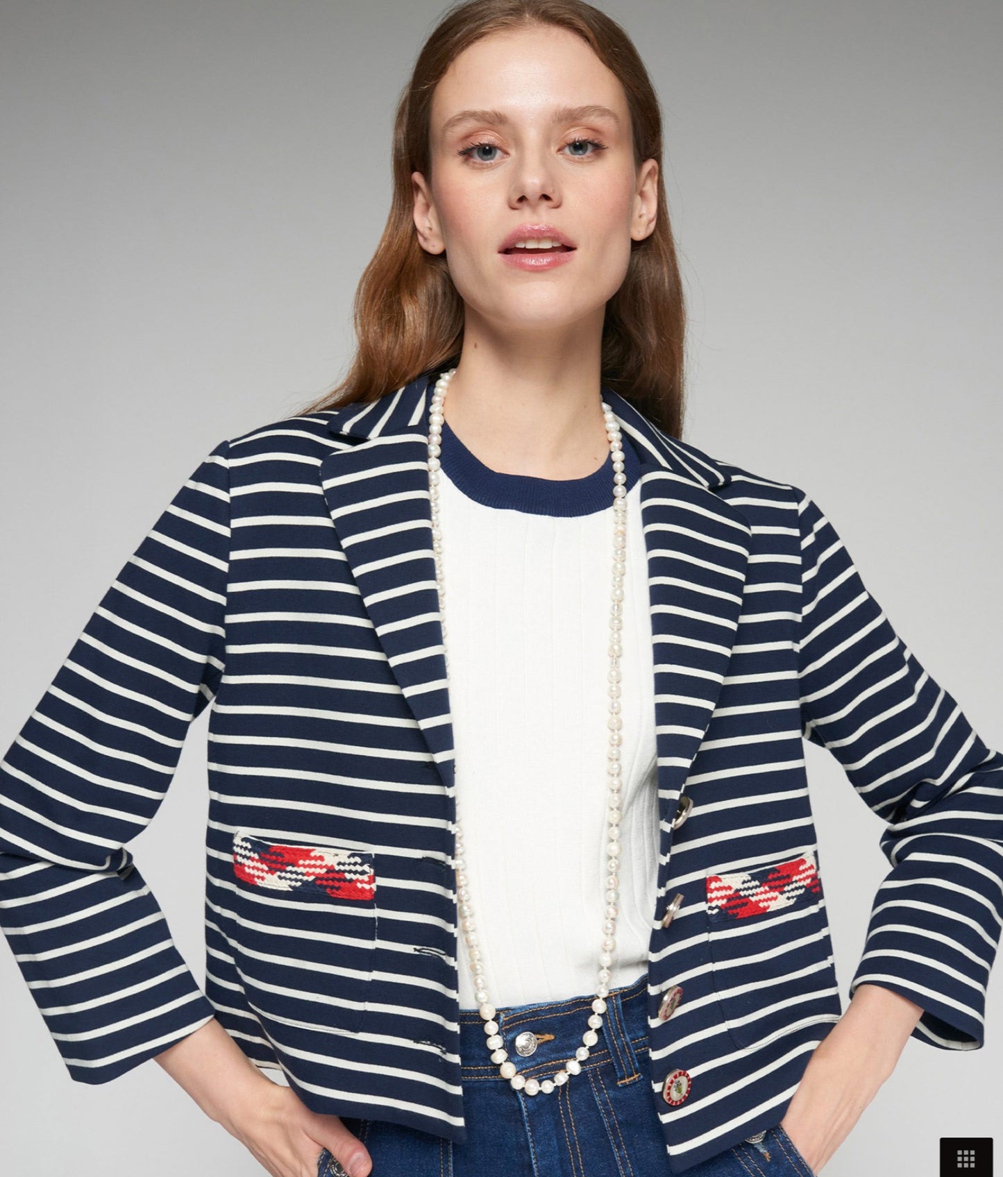 Lola Striped Jacket 32205 - O Marche