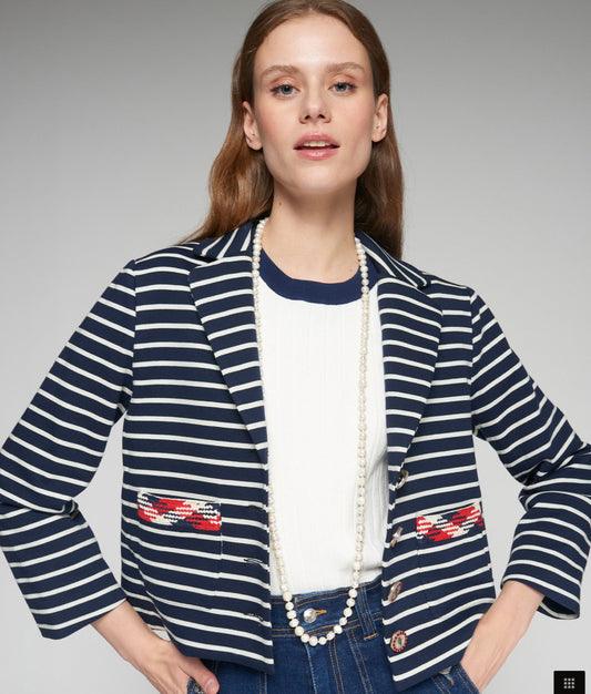 Lola Striped Jacket 32205 - O Marche