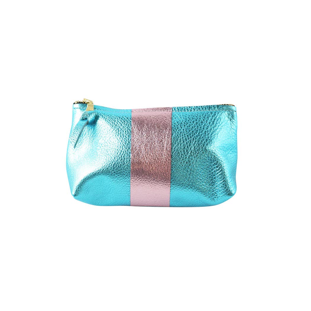 The Metallic Stripe Smaller Makeup Clutch: Bardot: Gold with 1stripe: Bronze