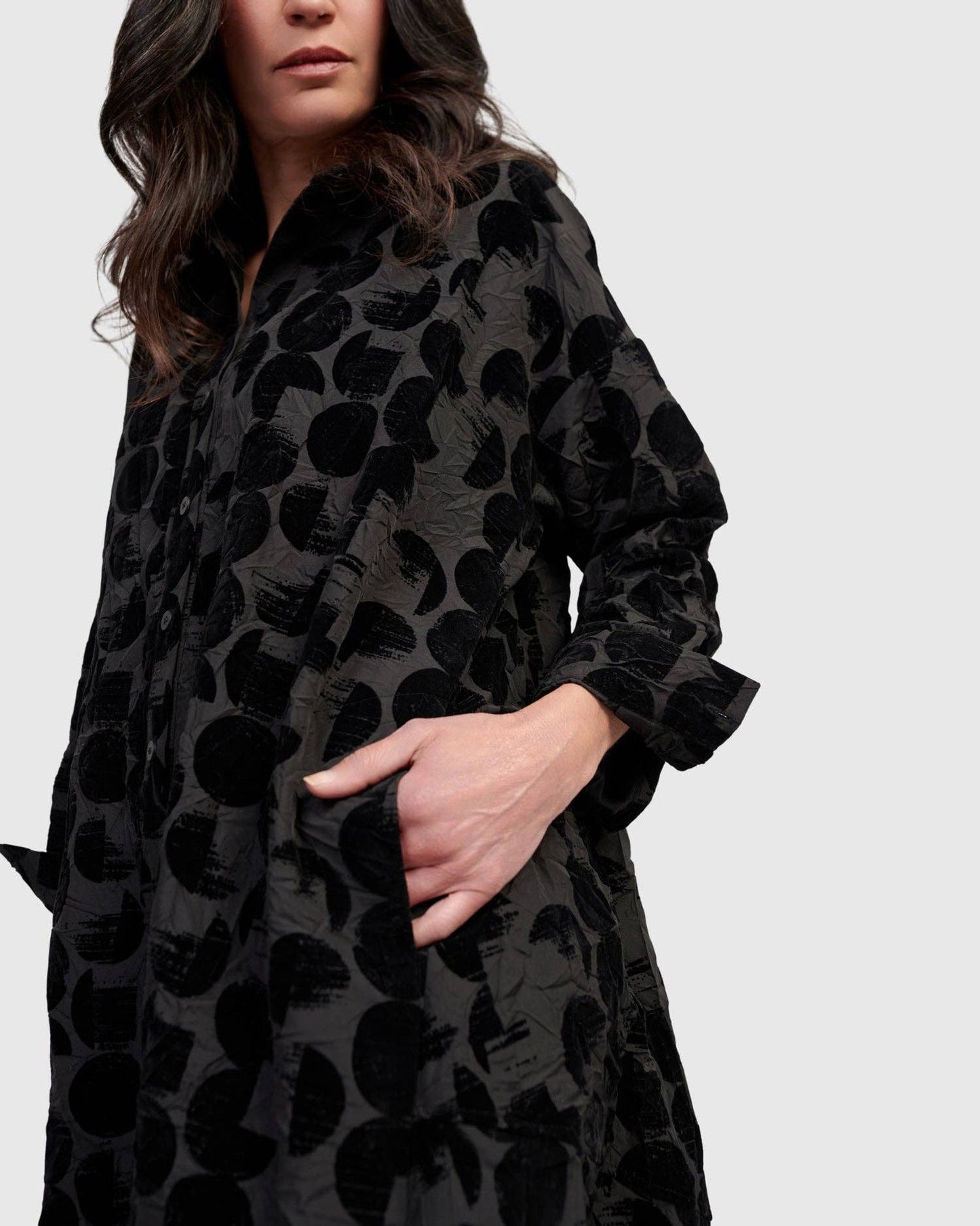 Odessa Draped Shirtdress, Crescent: Crescent / M (US 12-14)