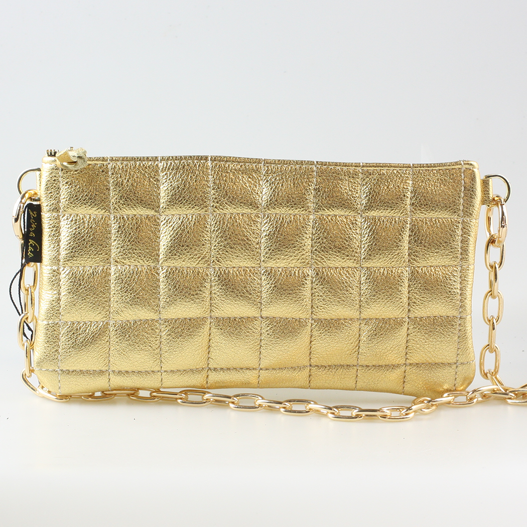 The QUILTED Sophia: Mango / Chain Shoulder Strap