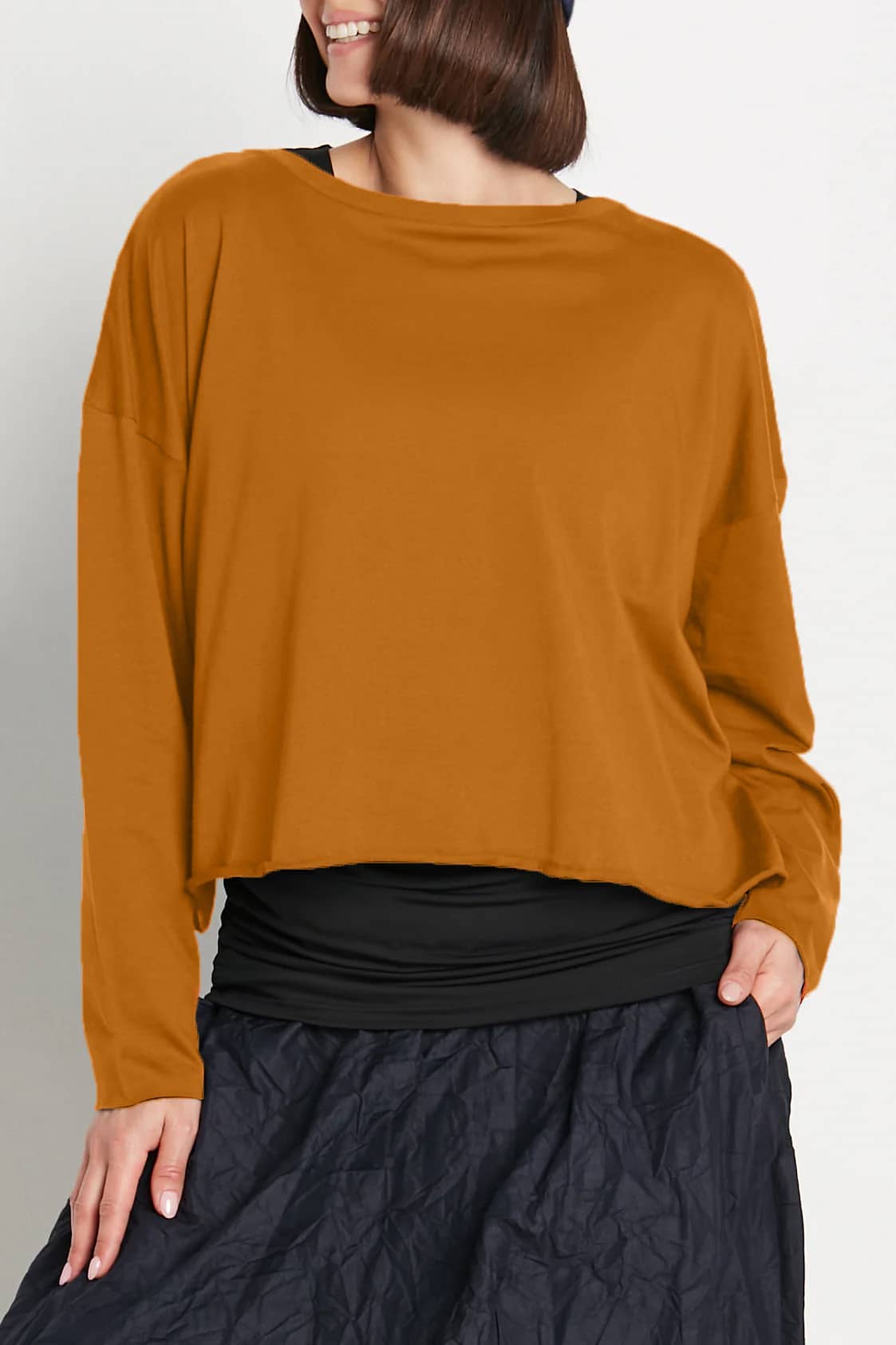 Pima Cotton Mini Luxury Boxy T-Shirt - Chestnut: Chestnut