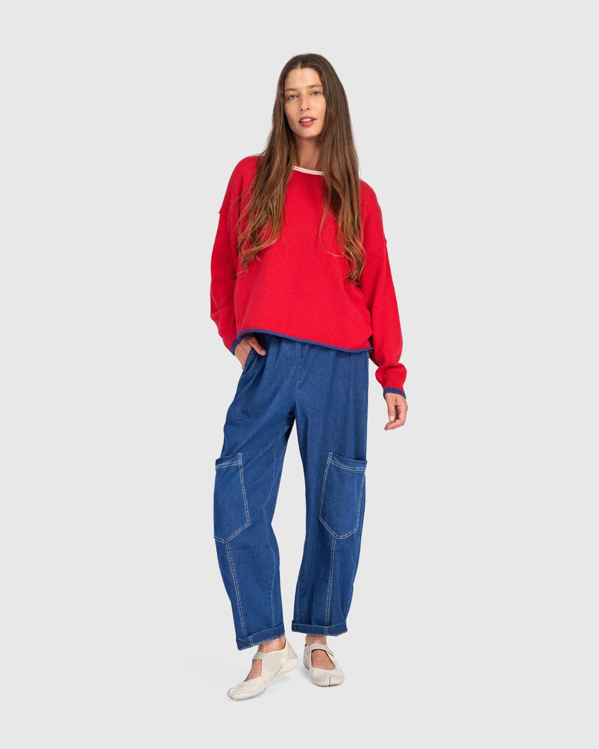 Pip Rollneck Pullover, Red: Red / ONE SIZE