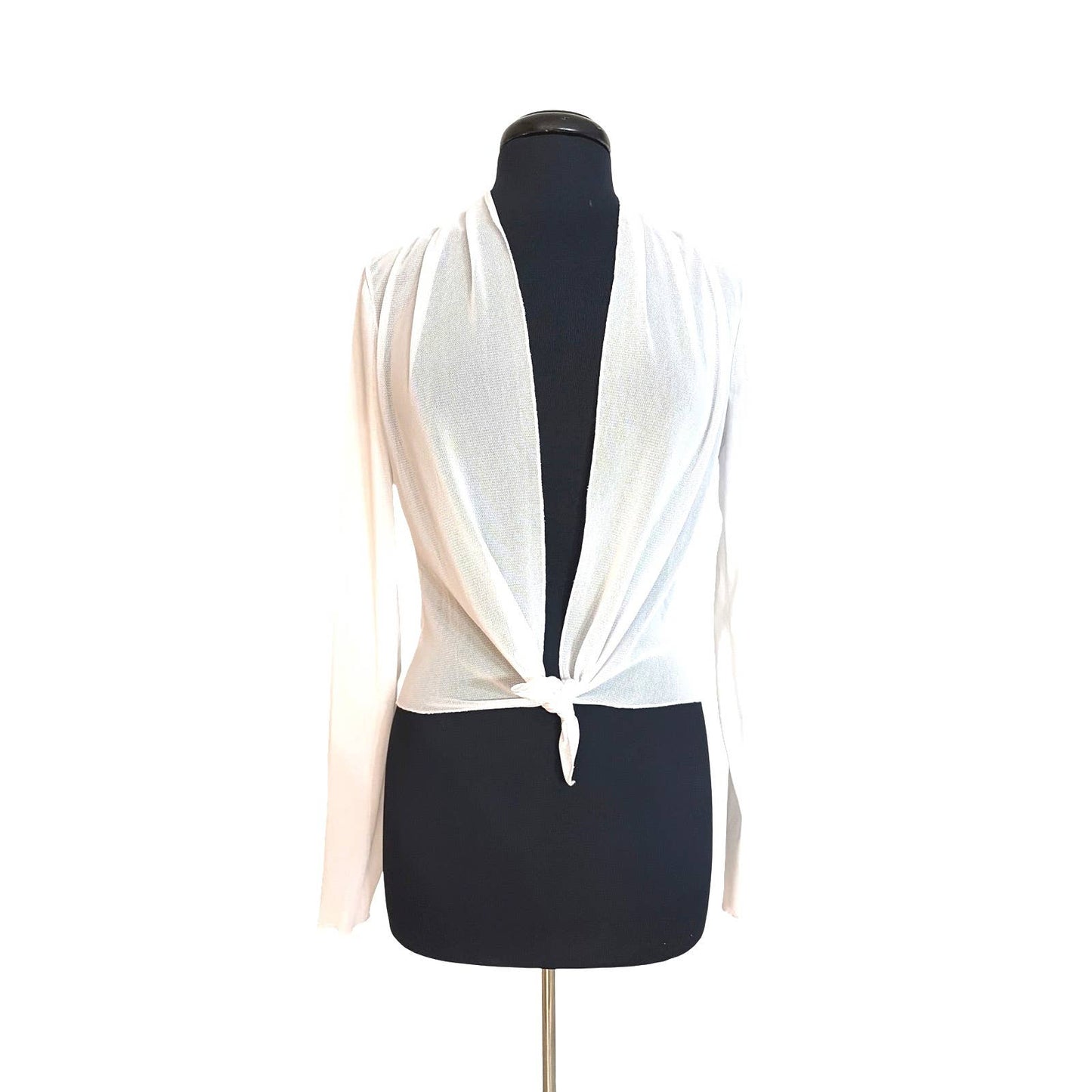 MAXIMA Sheer long Sleeve jacket Bolero  WHITE: L
