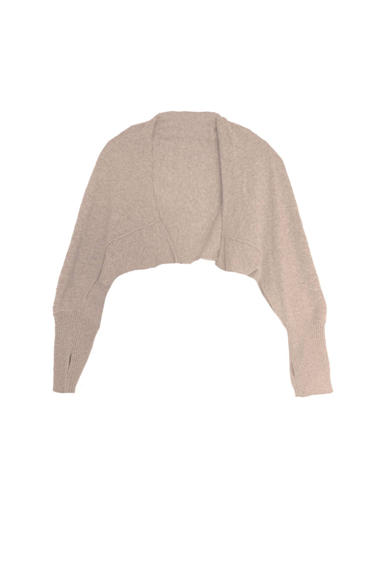 Washable Cashmere Ballerina Shrug Sweater: Black / S/M