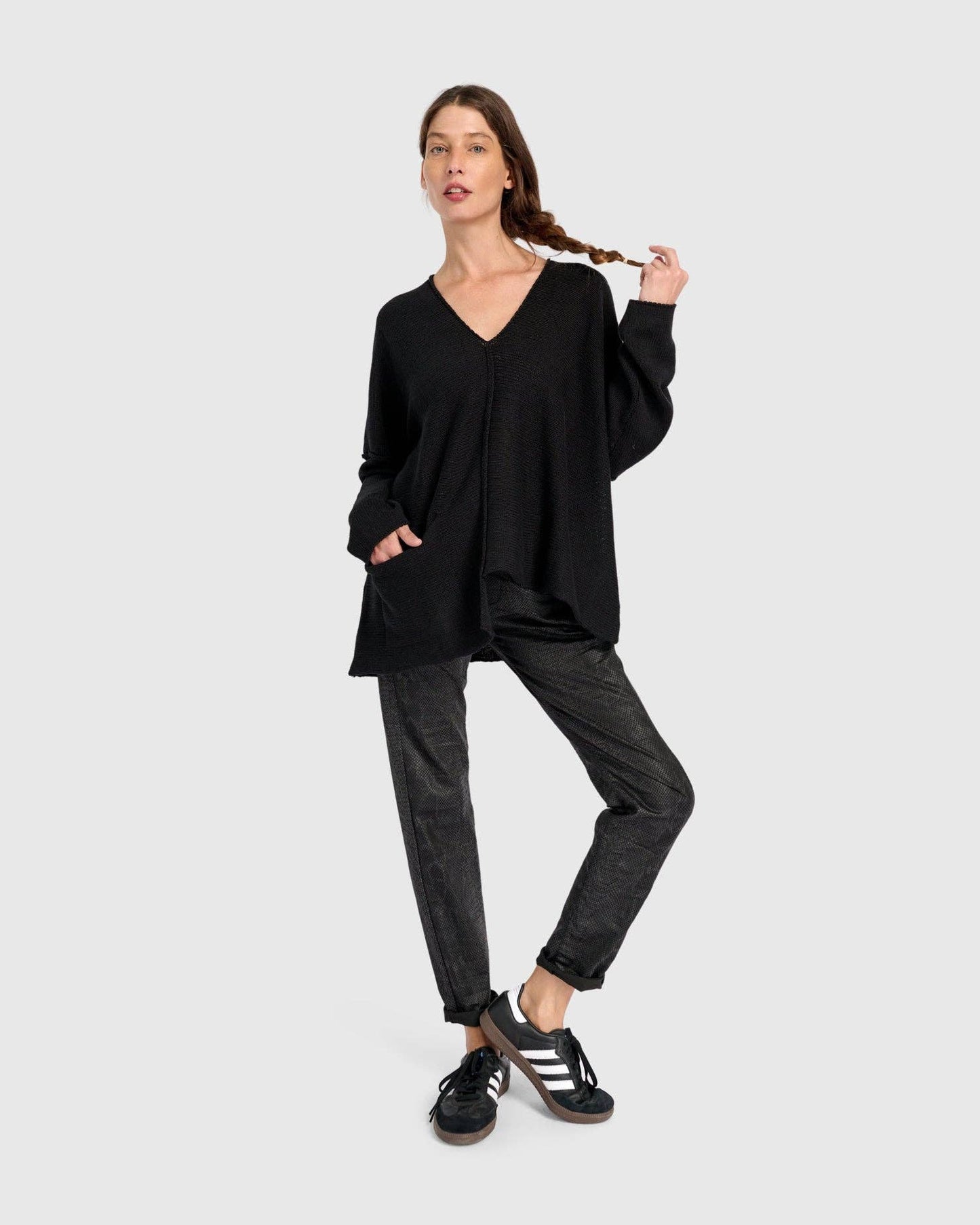 Bliss Slouchy Sweater, Black: BLACK / ONE SIZE