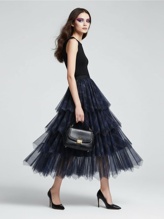 CARNEGIE HILL Women's Skirt VOGUE Collection BYMANYC ® New York: Blue / One Size