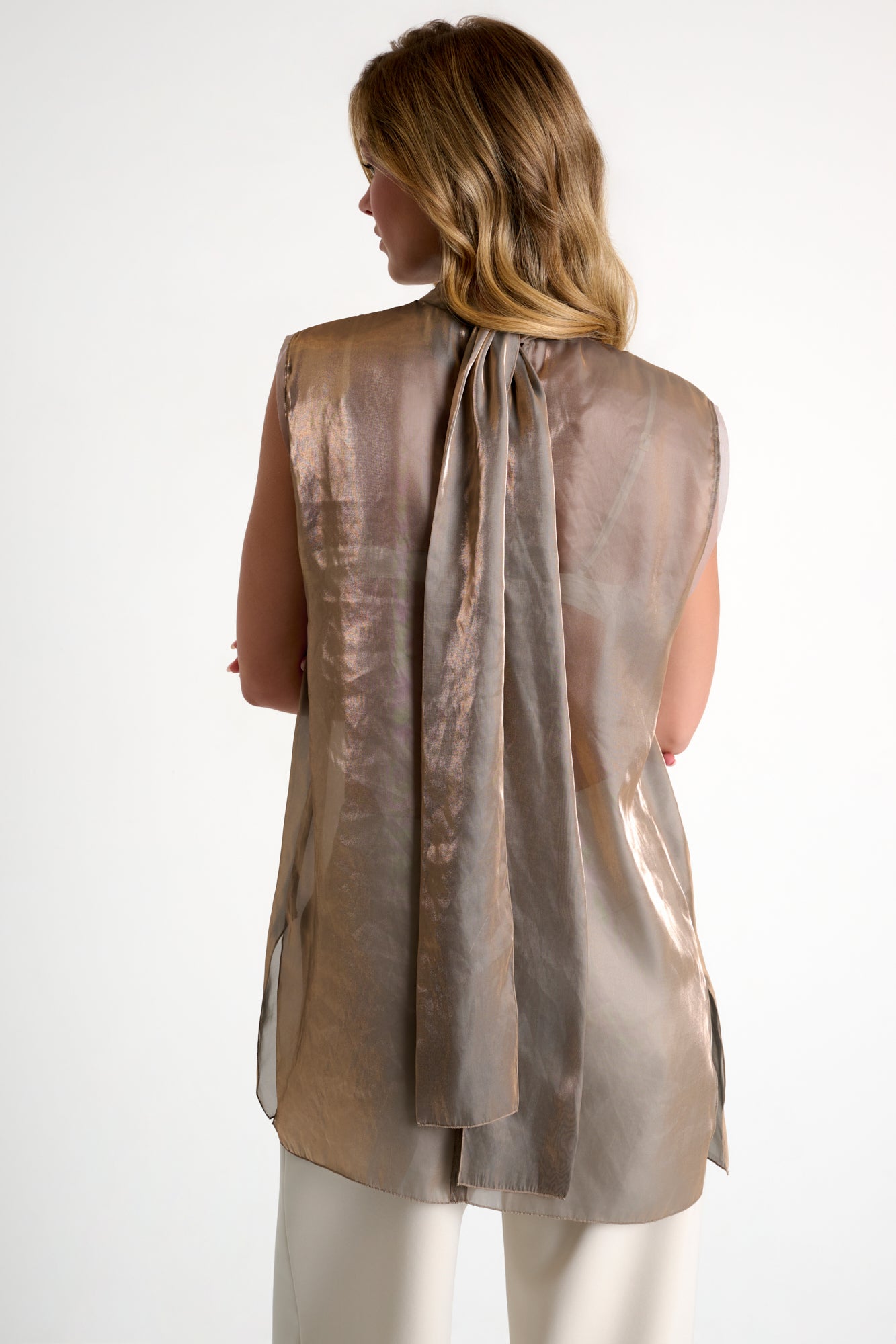 Organza Sleeveless Blouse 52652-95 - SHAN