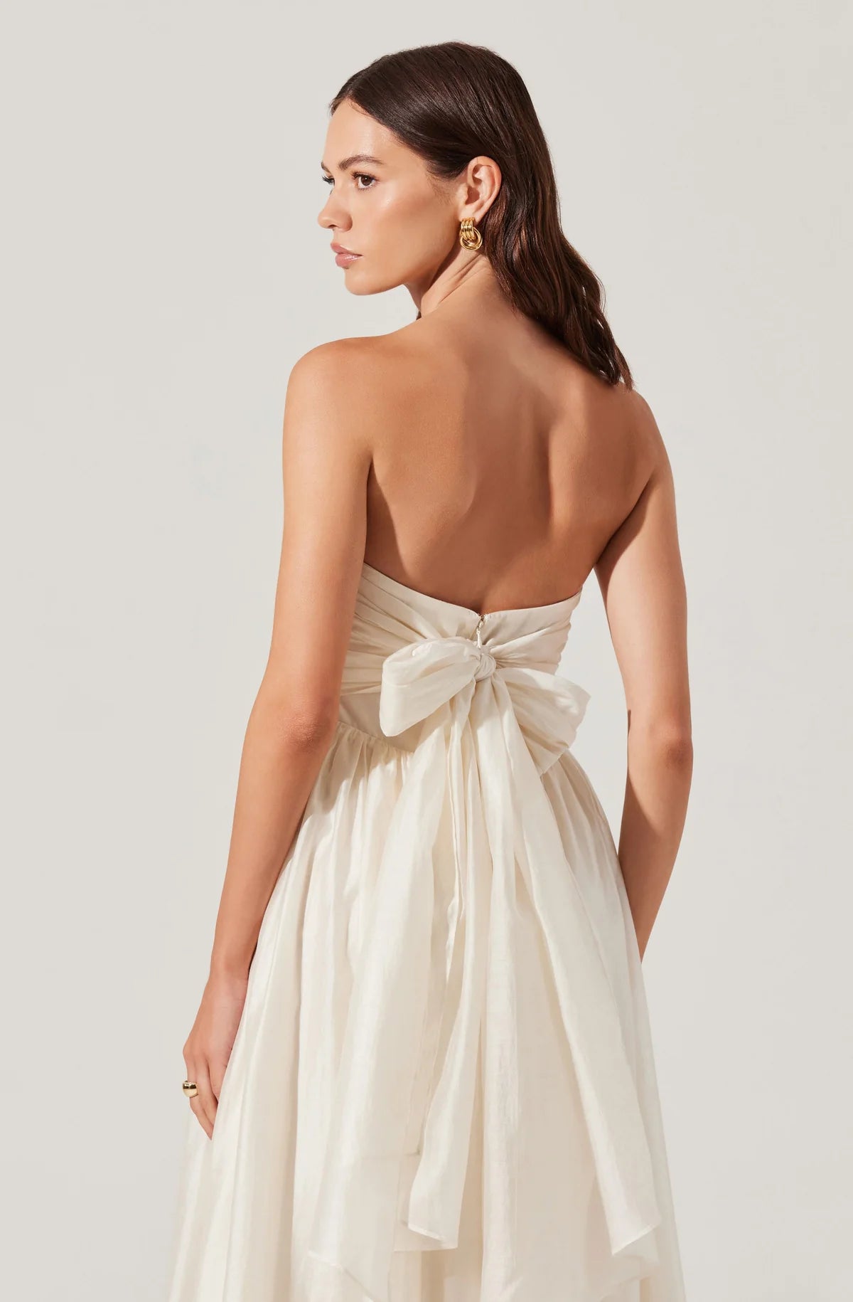 Aneesha Strapless Pleated Midi Dress ACDR102832S - ASTR