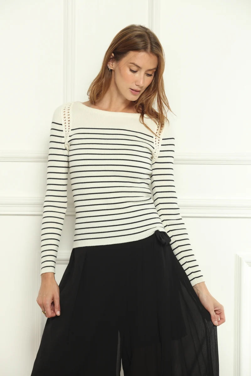 Striped Lace Sweater 62203 - Zero Degree Celsius