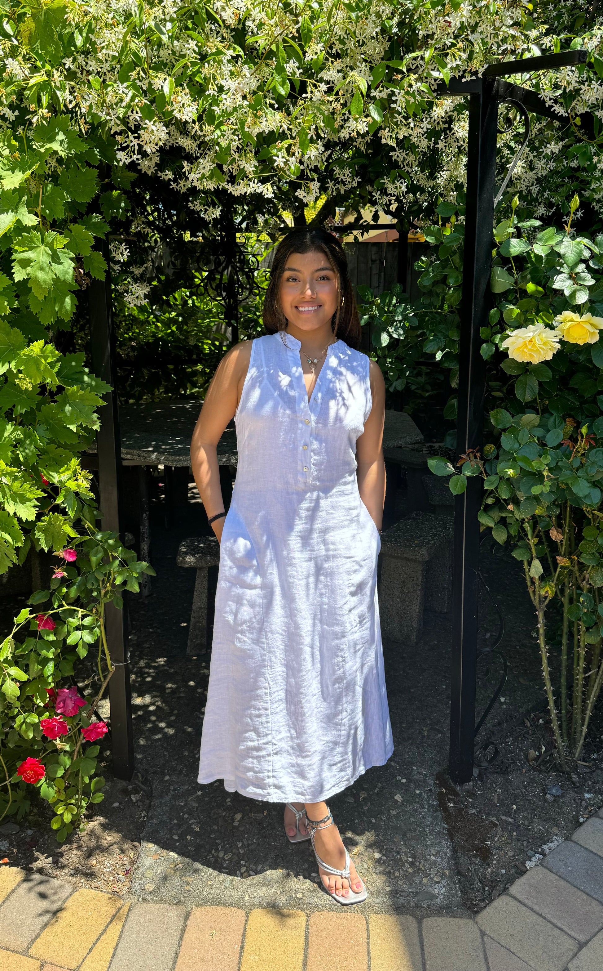 olivia linen dress OLIVIA SHORT LINEN DRESS Mediterraneo Boutique Italiana
