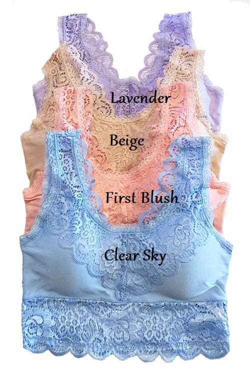 Plus Padded Lace Bralette: BLACK / 3-3 (1XL-2XL)