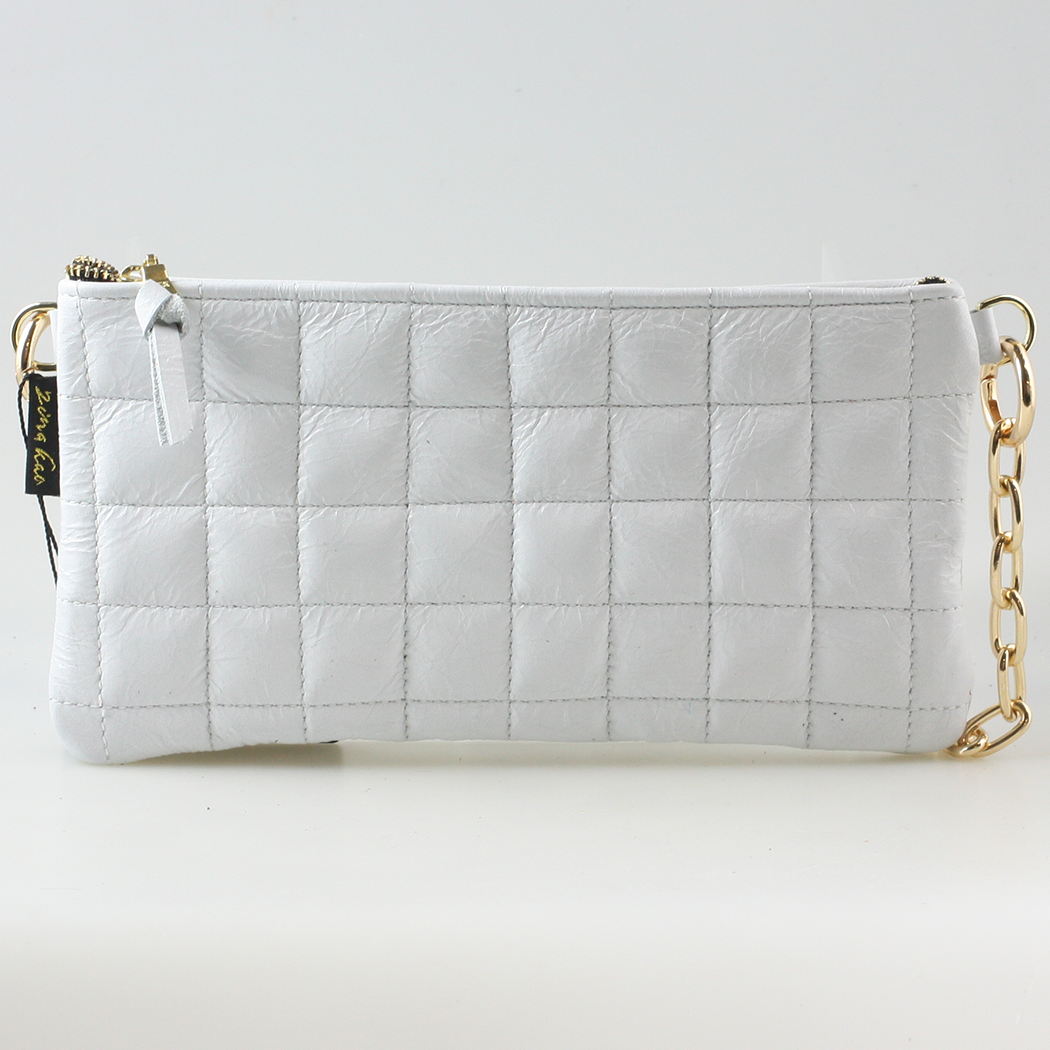 The QUILTED Sophia: Mango / Chain Shoulder Strap