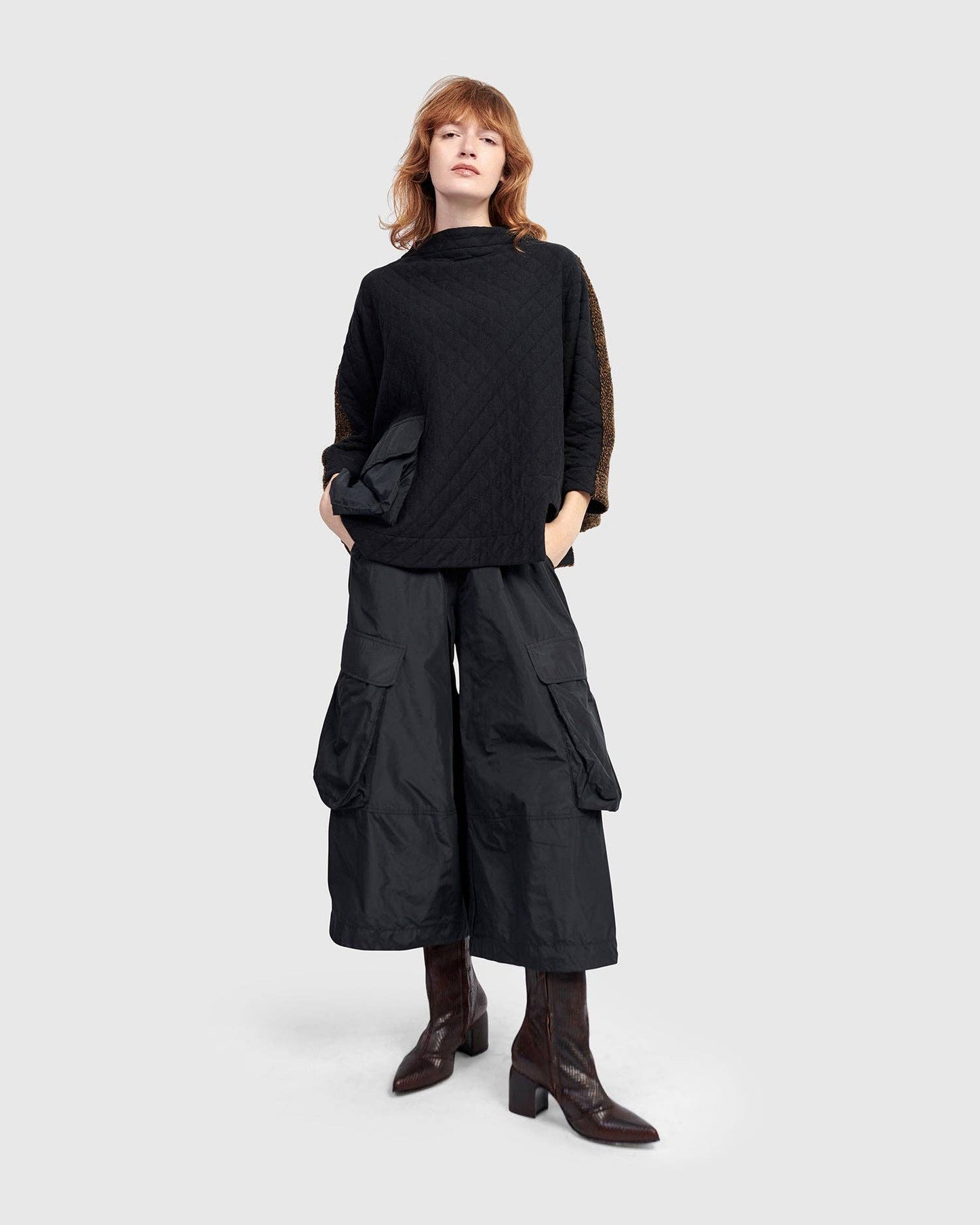 Urban Wide Cargo Pants, Black: BLACK / 1 (US 6-8)