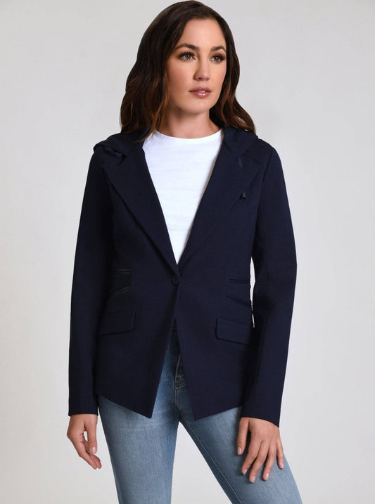 Gayatri Hooded Blazer JLS (Navy) NB (Chalk) - Blanc Noir