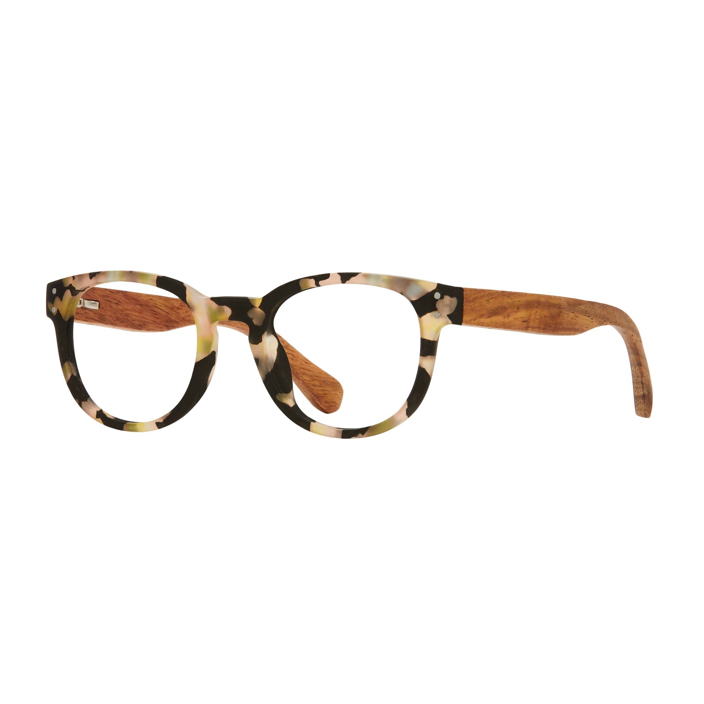 Astrid-Matte Yellow Tortoise/Walnut Wood+Blue Light Lens