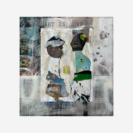 Silk-Modal Large Square Scarf - Art is Love
