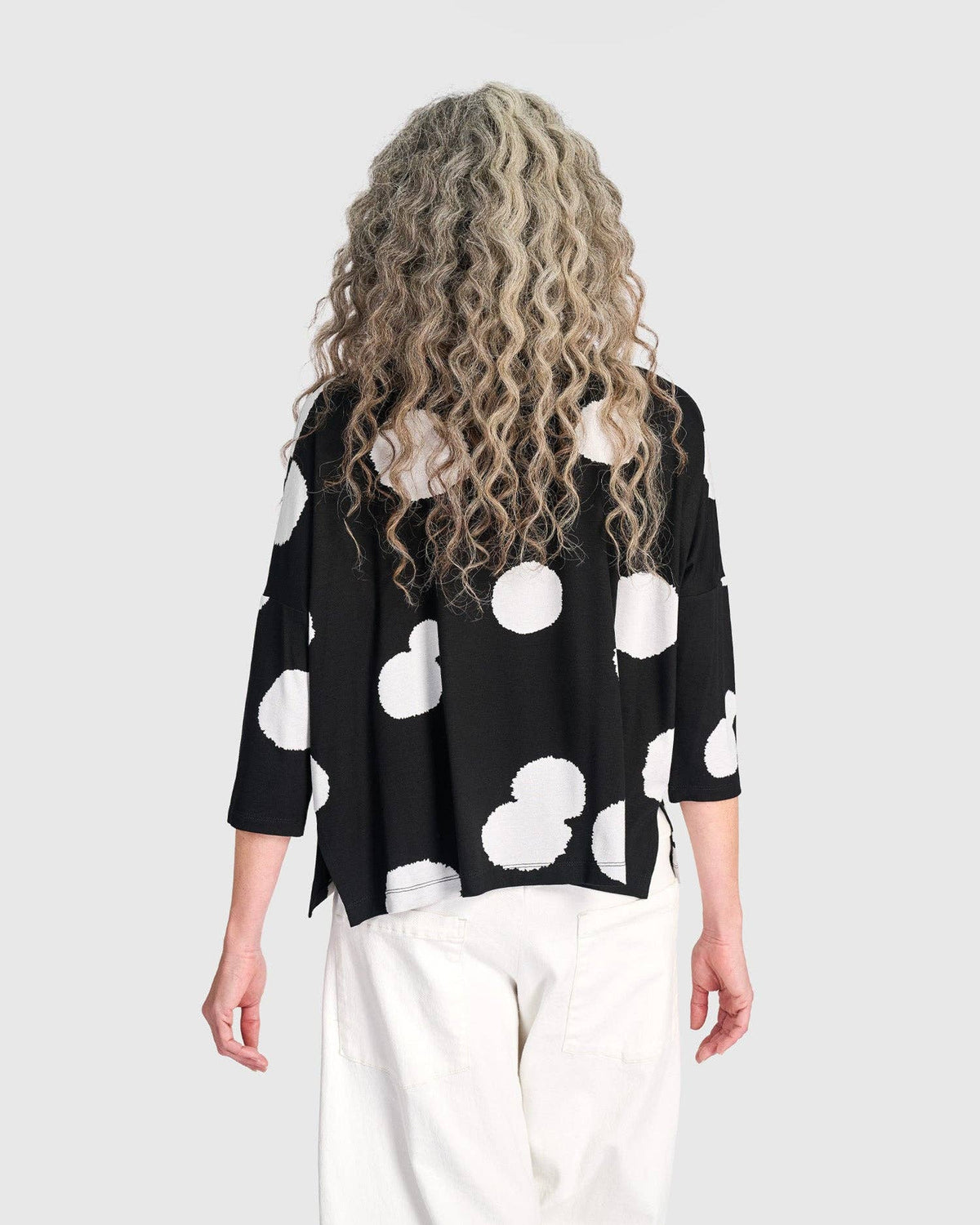 Full Moon Boxy Tee, Black/White: Circles / 3 (US 10-12)