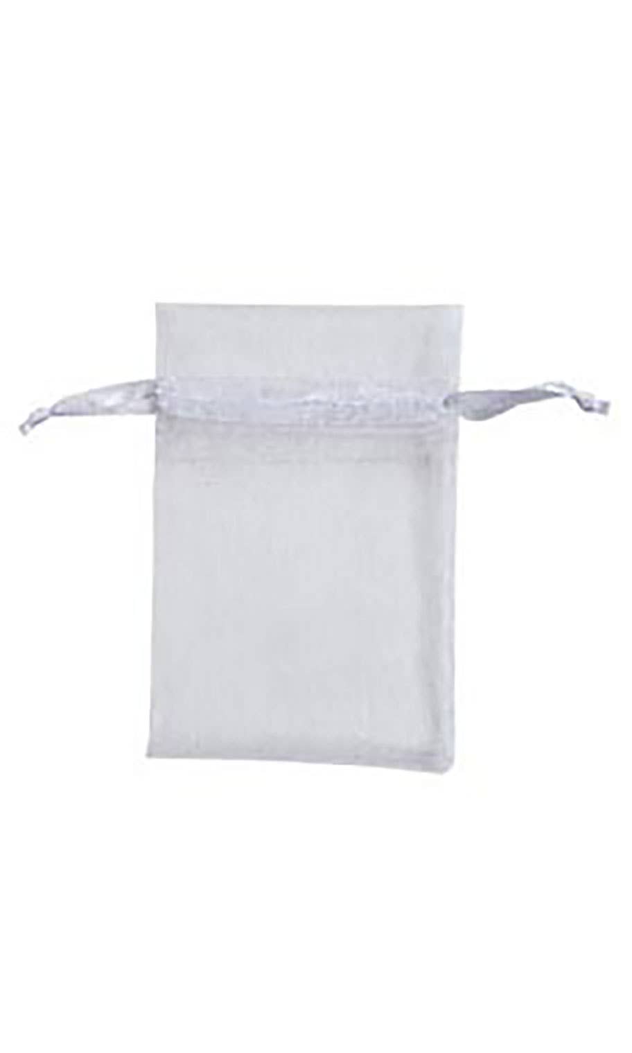 Organza Drawstring Pouch: Silver / Pack of 10 / 3" x 4"