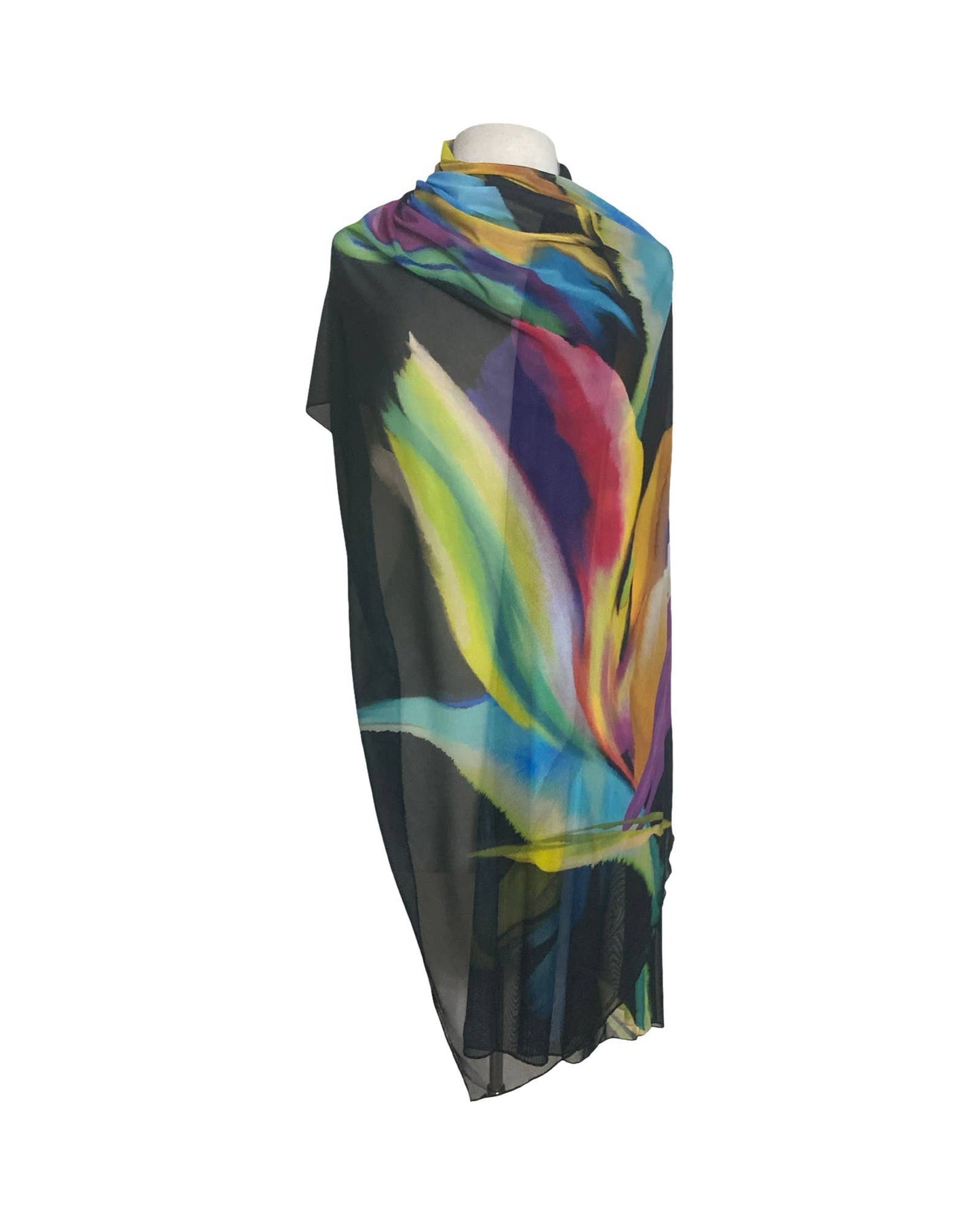 GLORY Long & Wide Print Mesh Shawl Stole Wrap - Elana Kattan