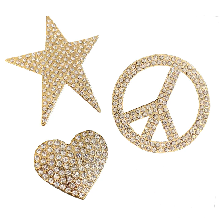 Jewelry Pins - Gold Set (Heart, Star, Peace sign)