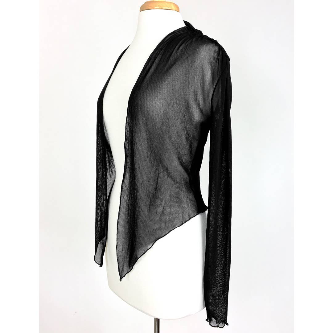 MAXIMA Sheer long Sleeve jacket Bolero - Black: XL