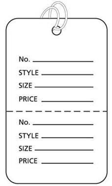 Large White Strung Perforated Coupon Price Tags