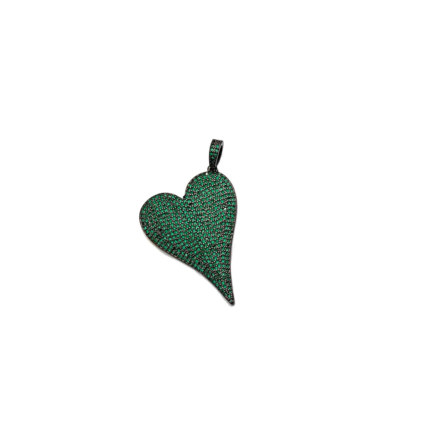 Magnificent Slanted Heart Charm: Gold