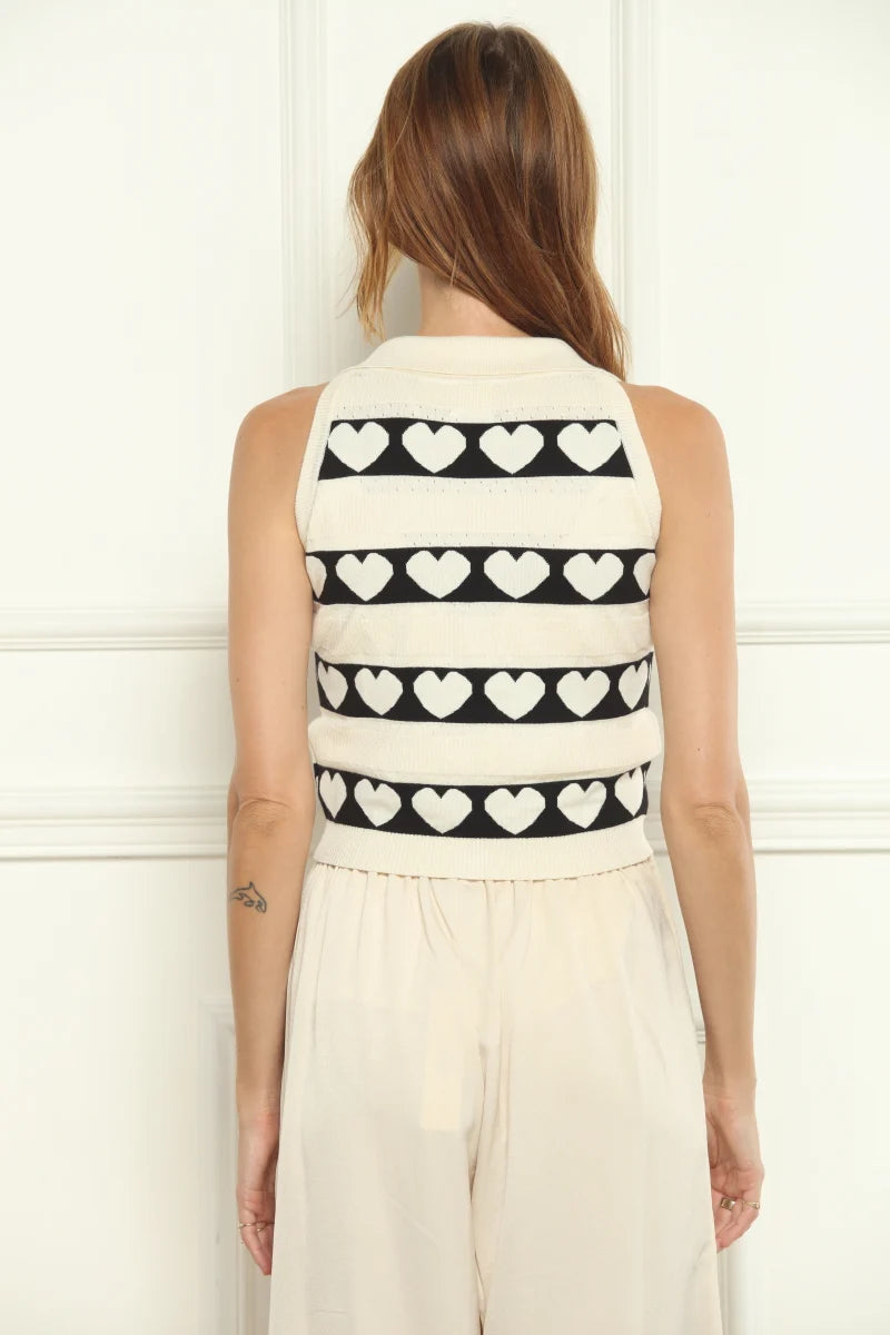 Sleeveless Heart Sweater Vest 62216 - Zero Degree Celsius