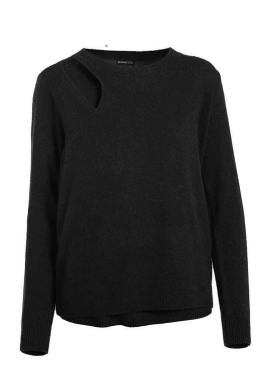 Cashmere Cut Out Crewneck Sweater - Minnie Rose