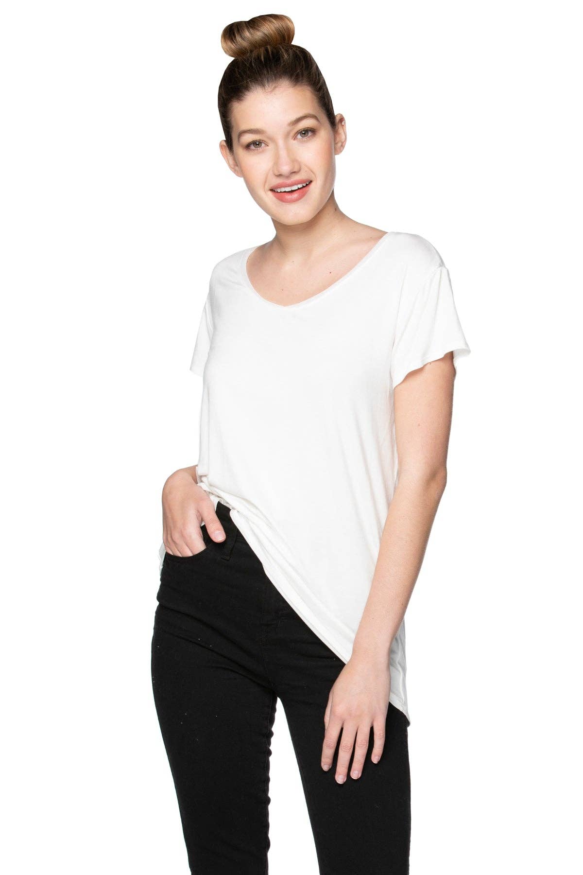 Mesh Trim Rayon Jersey Layering Tee