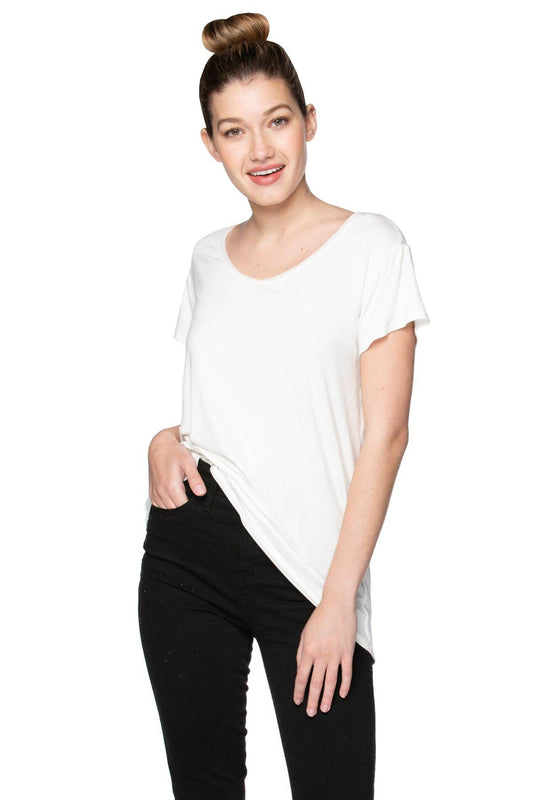 Mesh Trim Rayon Jersey Layering Tee