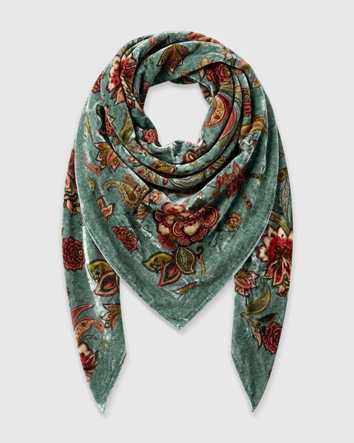 Mango Velvet Scarf, Steel Blue: Garden / ONE SIZE